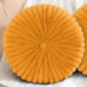 Round Throw Pillow Ruched Cushion, Soft Velvet - New - Price is Firm* -Thank U😊🩷